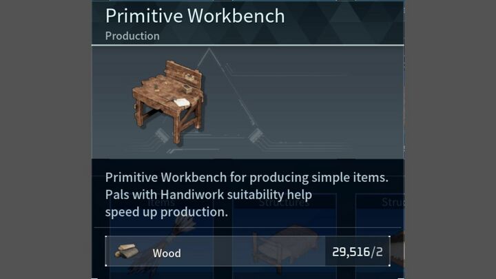 primitive workbence in palworld