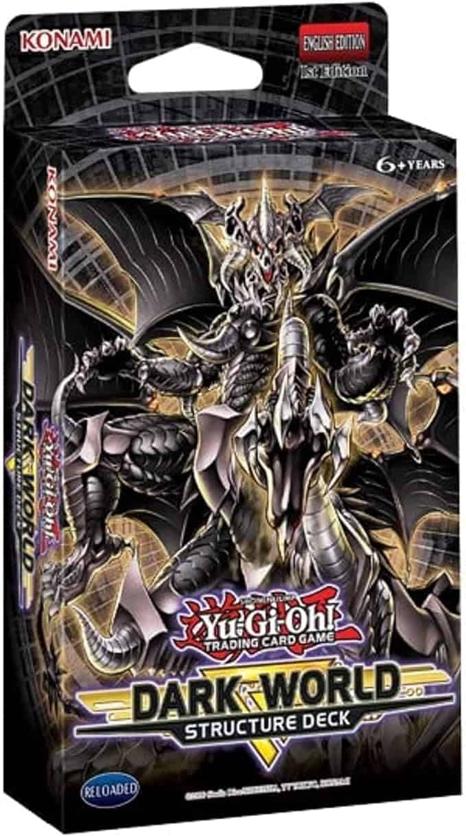 Yu-gi-oh dark world booster pack featuring exciting new cards.