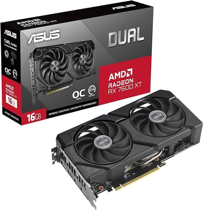 ASUS Dual AMD Radeon R9 290X GTX 1080 and Radeon RX 7600 XT OC Edition with 16GB GDDR6.