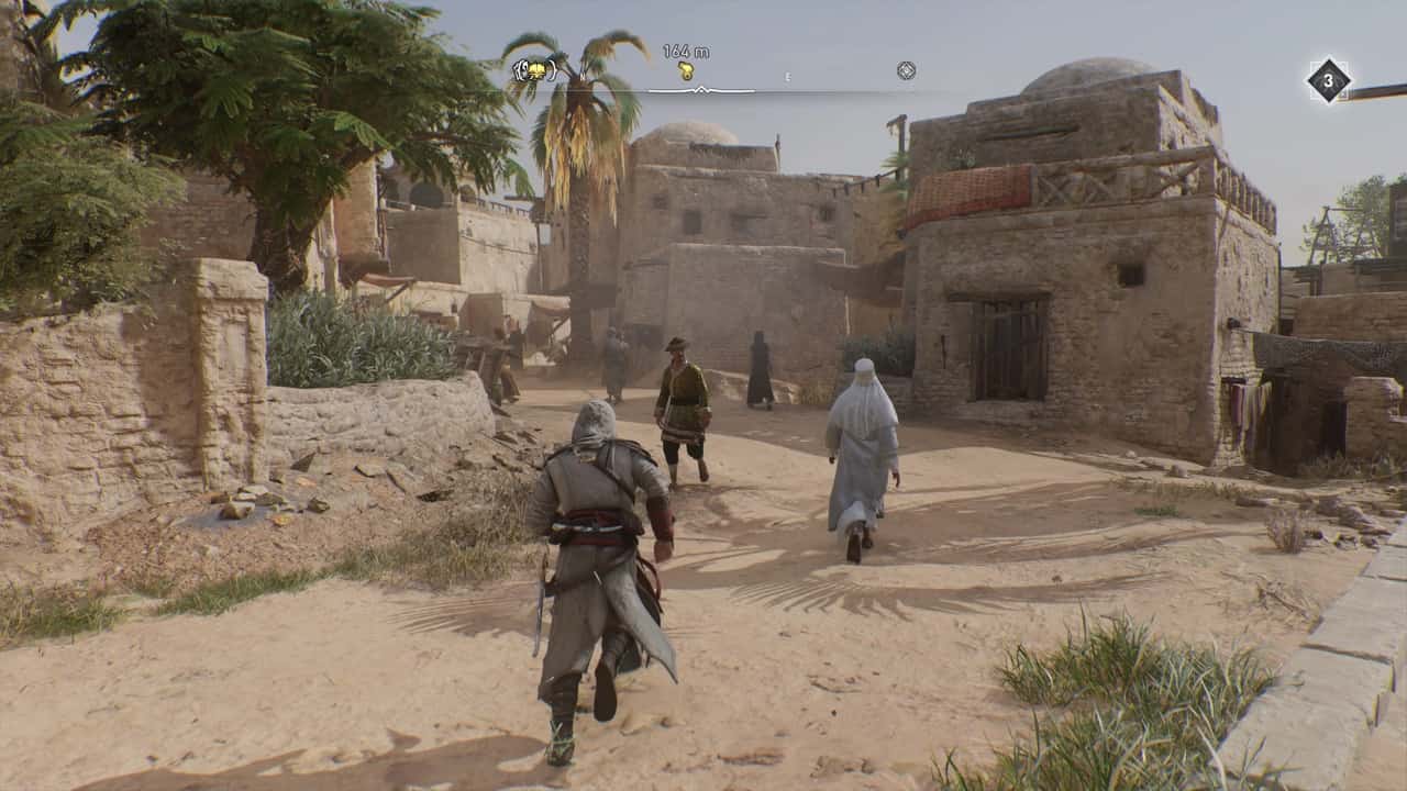 Assassin’s Creed Mirage review: Basim running through the streets of Baghdad.