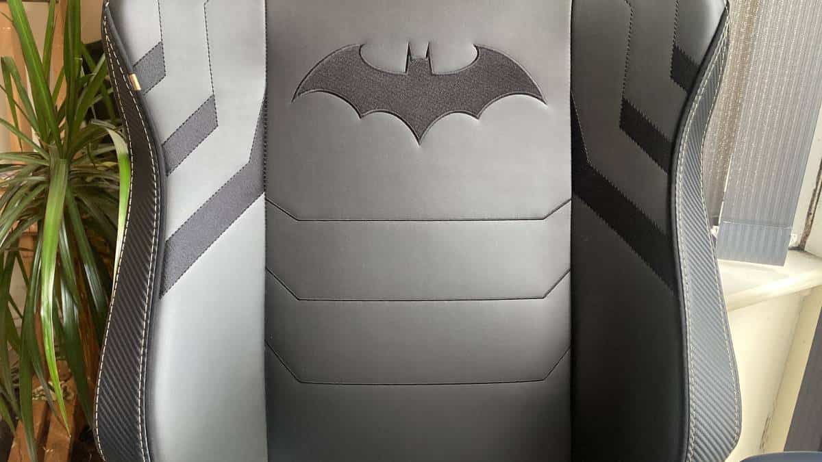 The SecretLab Titan EVO gaming chair with a batman logo on the front.