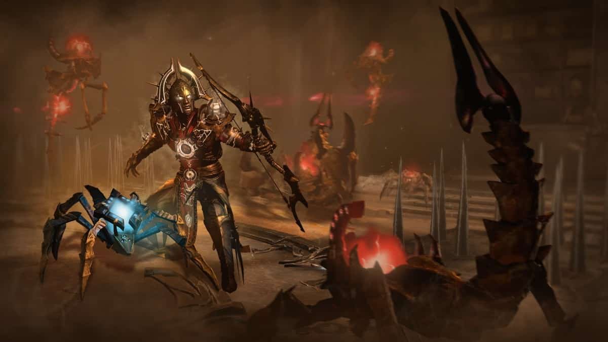 A group of demons in a dark environment, hinting at the upcoming release date of Diablo 4 Season 3.