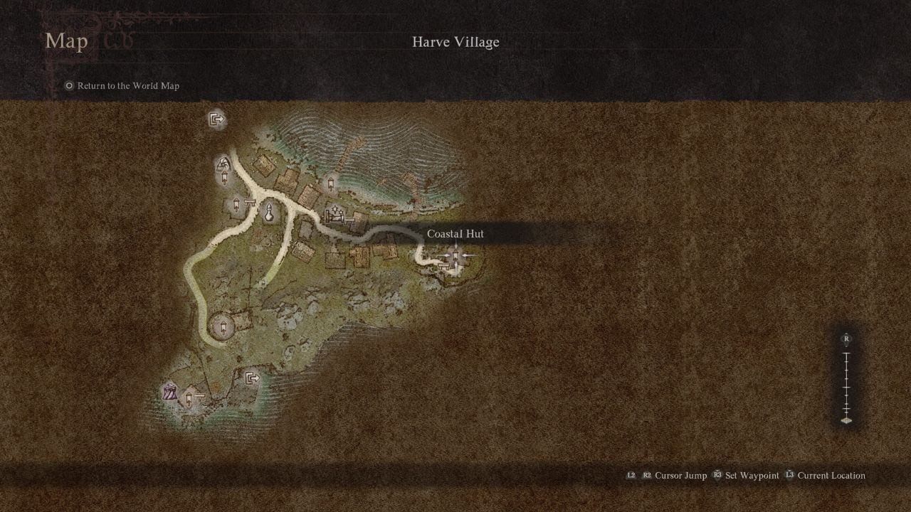 Dragon's Dogma 2 unlock mystic spearhand: Map of Harve showing Sigurd's home location