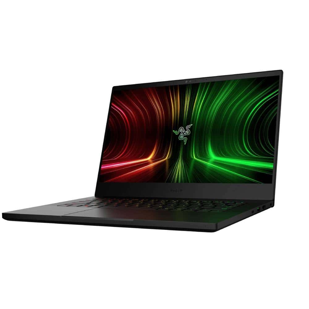 The Razer Blade 14 (2023) laptop is open on a white background.