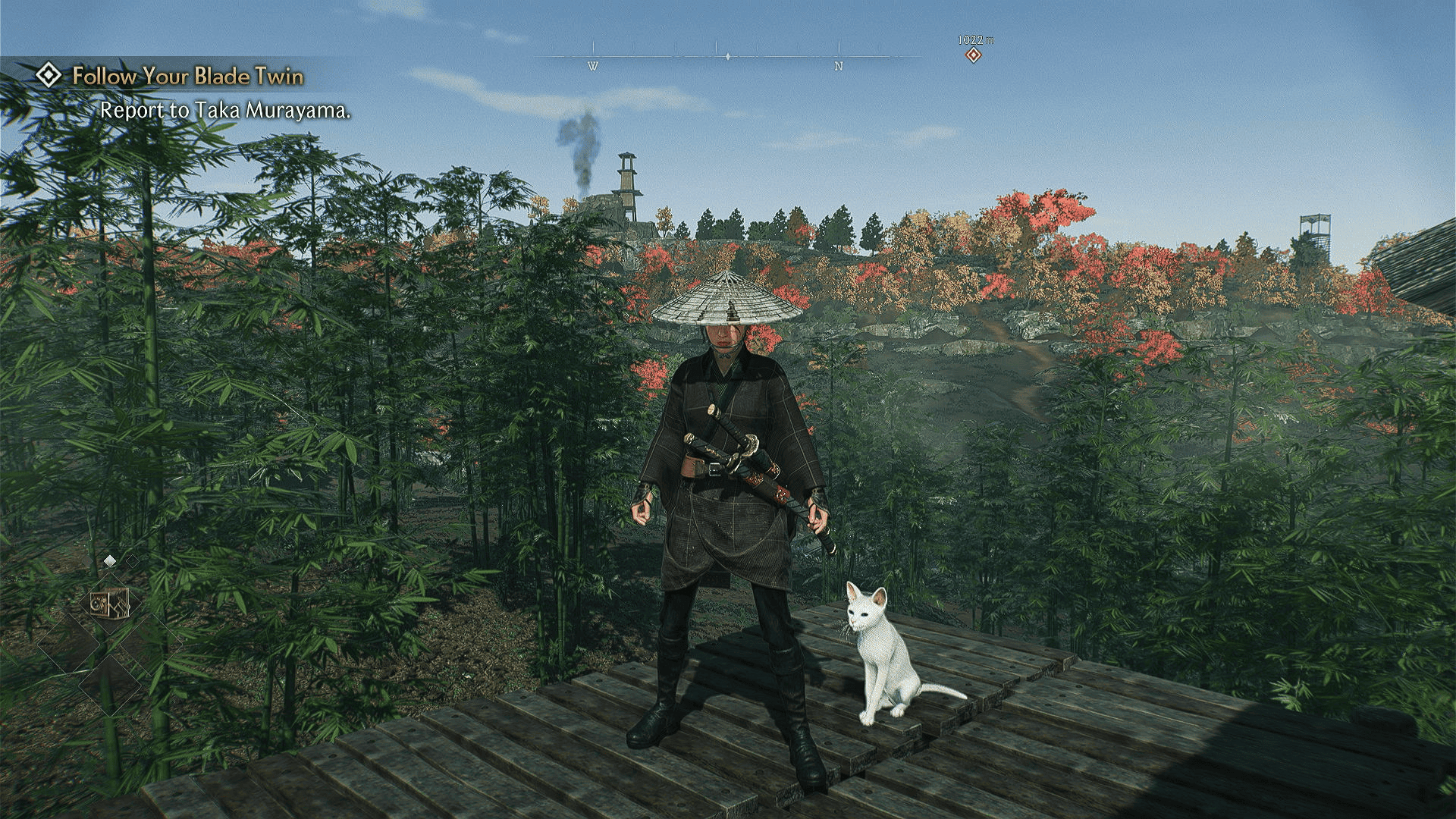 Rise of the Ronin how to get silver coins - image shows our character next to a cat.