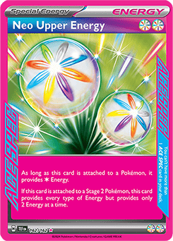 A Pokemon card featuring the keyword "neo" and the word "energy.