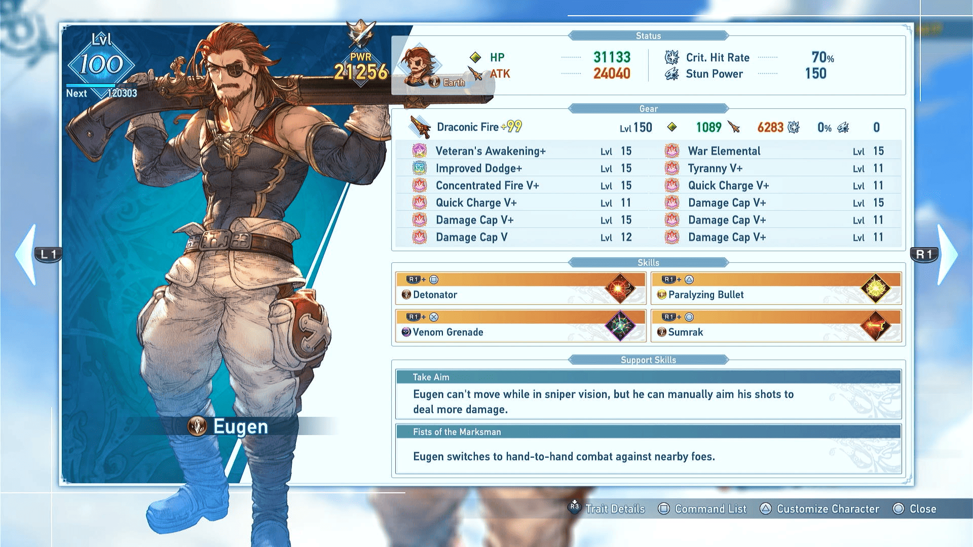 Granblue Fantasy Relink Eugen best builds: our loadout for eugen as seen in the party meenu