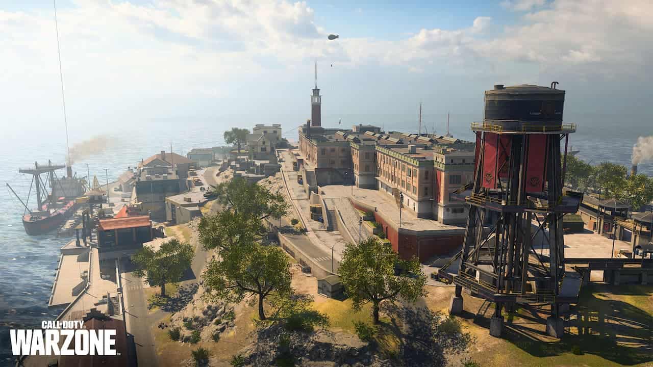A view of the Rebirth Island map in Call of Duty