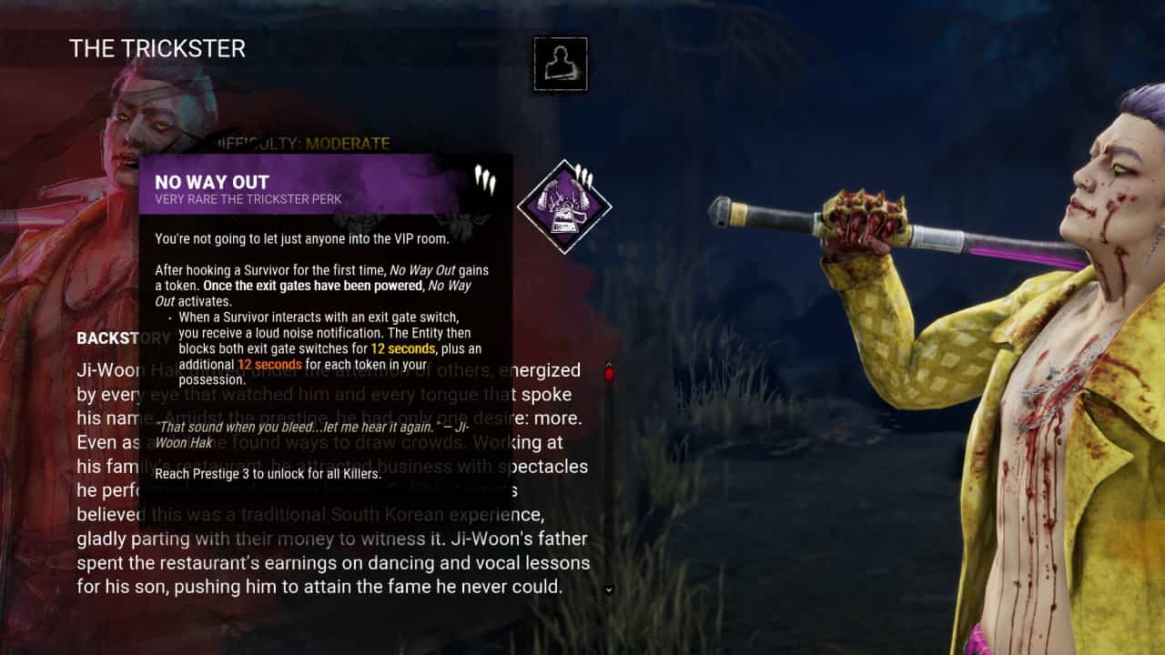 Dead by Daylight best Killer perks: The No Way Out perk on display in menu.