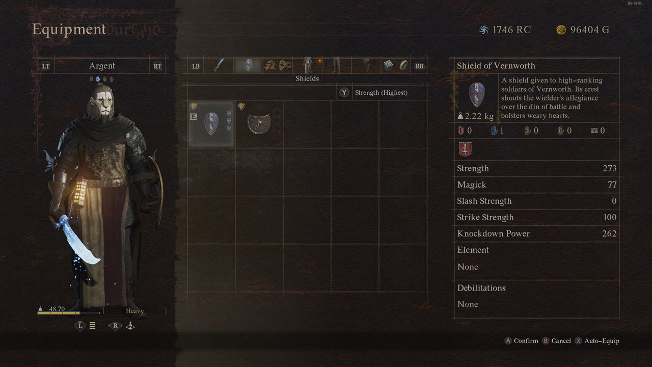 Dragon's Dogma 2 best Fighter build: An image of the inventory of a Fighter. Image captured by VideoGamer.