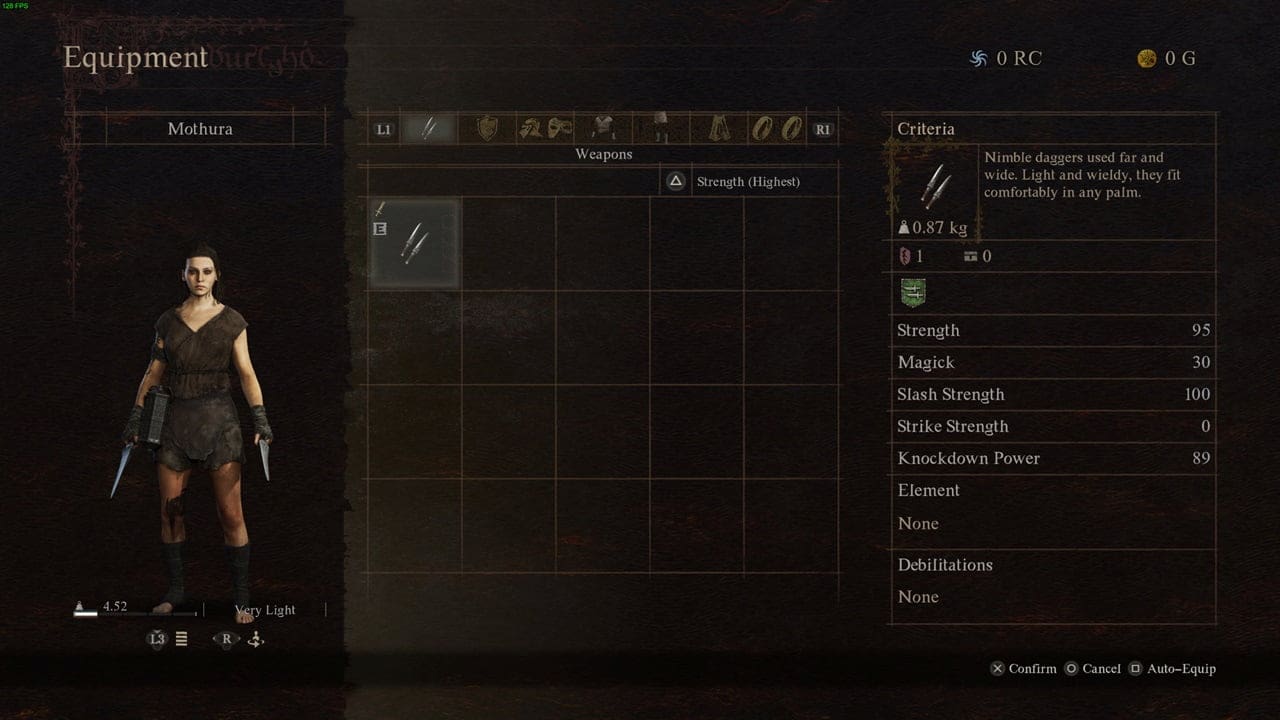 dragons dogma 2 best build for thief equipments: menu stats of equipment for a thief character in dd2