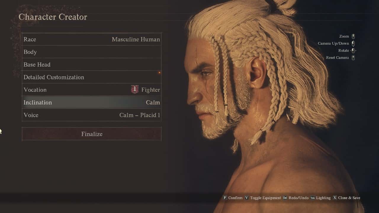 An image of Geralt of Rivia in Dragon's Dogma 2's character creator. Image from Jaded on Steam.