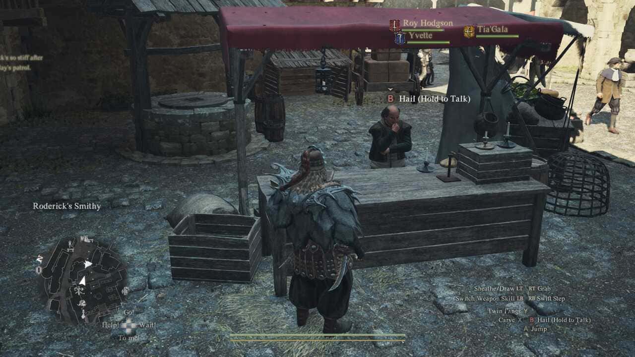 Dragon's Dogma 2 Ornate Box: Standing next to Auriol's stall in the centre of Vernworth.