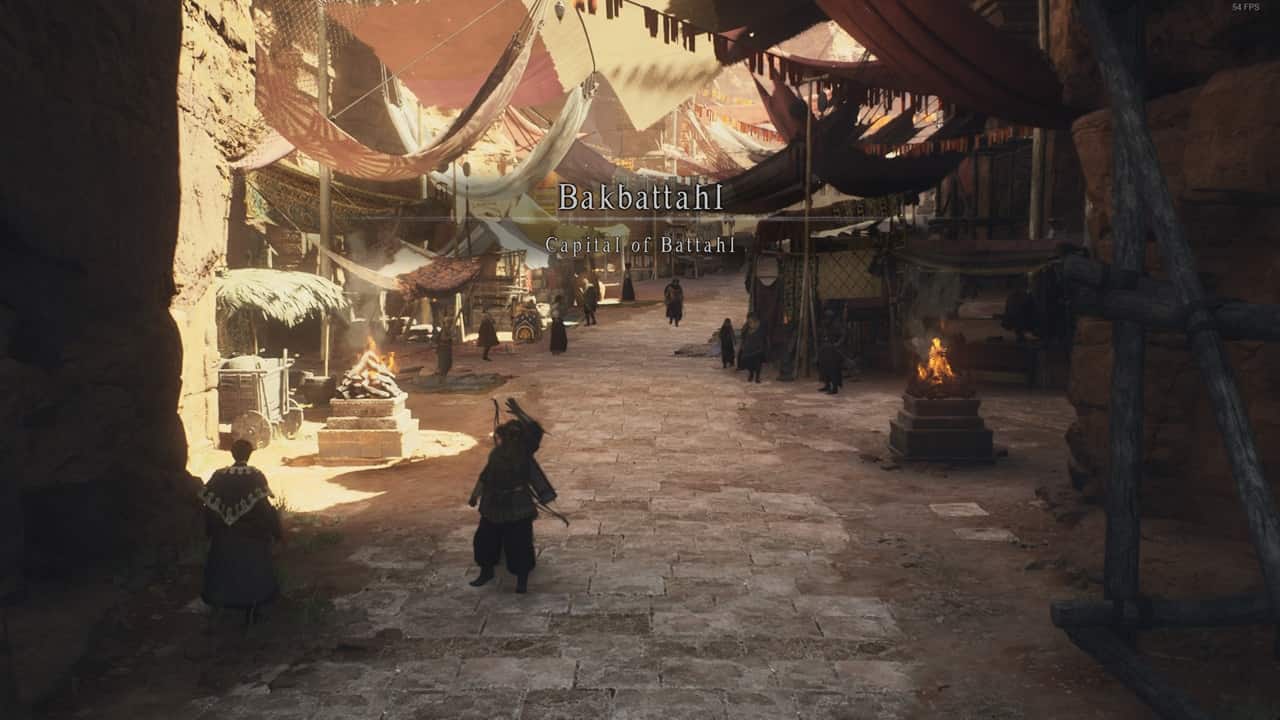 Dragon's Dogma 2 Portcrystals: An image a player entering Bakbattahl in the game. Image captured by VideoGamer.