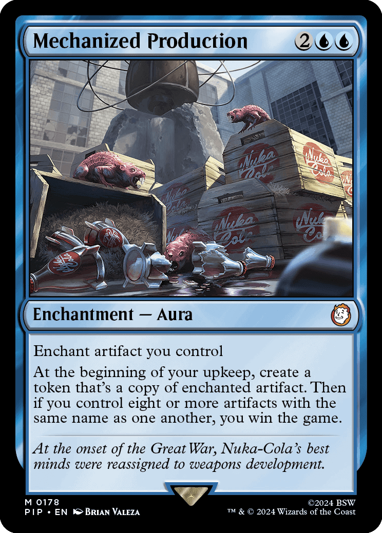 Check out the latest MTG Fallout spoiler - a card featuring mechanicized production!