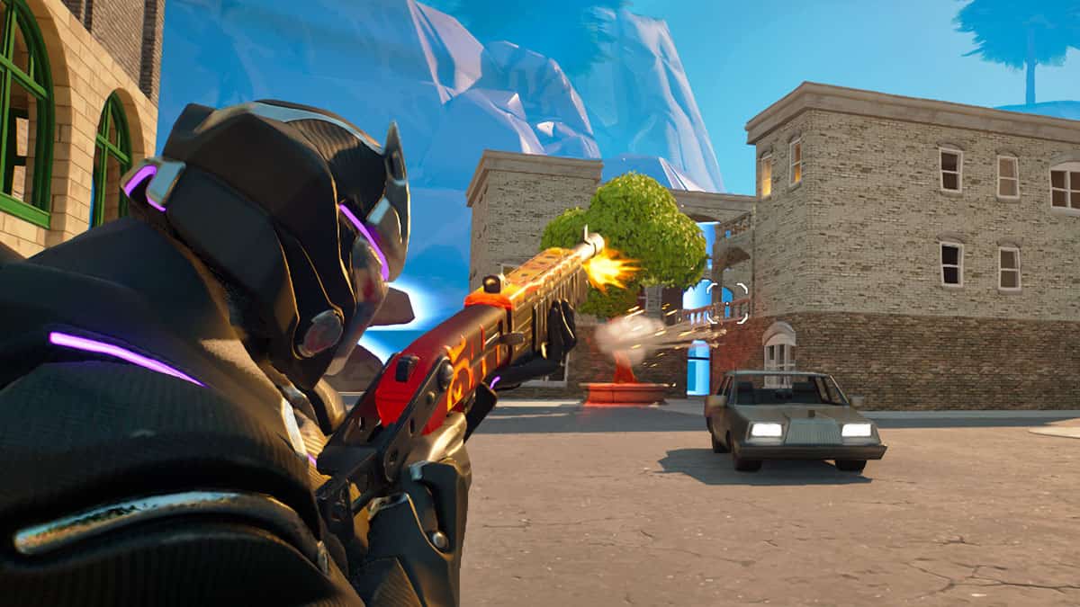 A man is showcasing his shooting skills in a Fortnite Creative game.