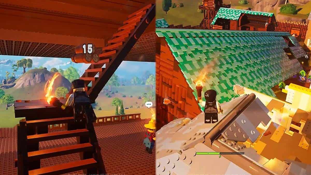 Lego Fortnite building collapses