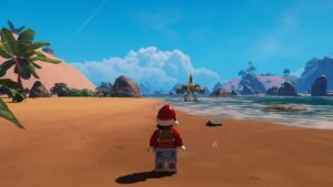 Best LEGO Fortnite world seed - An image of a beach in the game.
