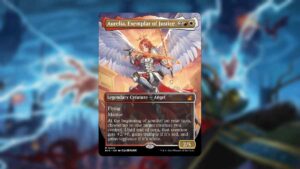 One of the 11 best cards in the new MTG Ravnica Remastered set, featuring an angel holding a sword.