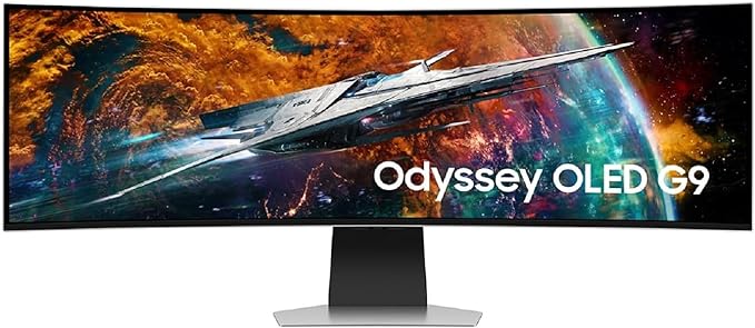 Samsung 49" Odyssey OLED G9 curved monitor.