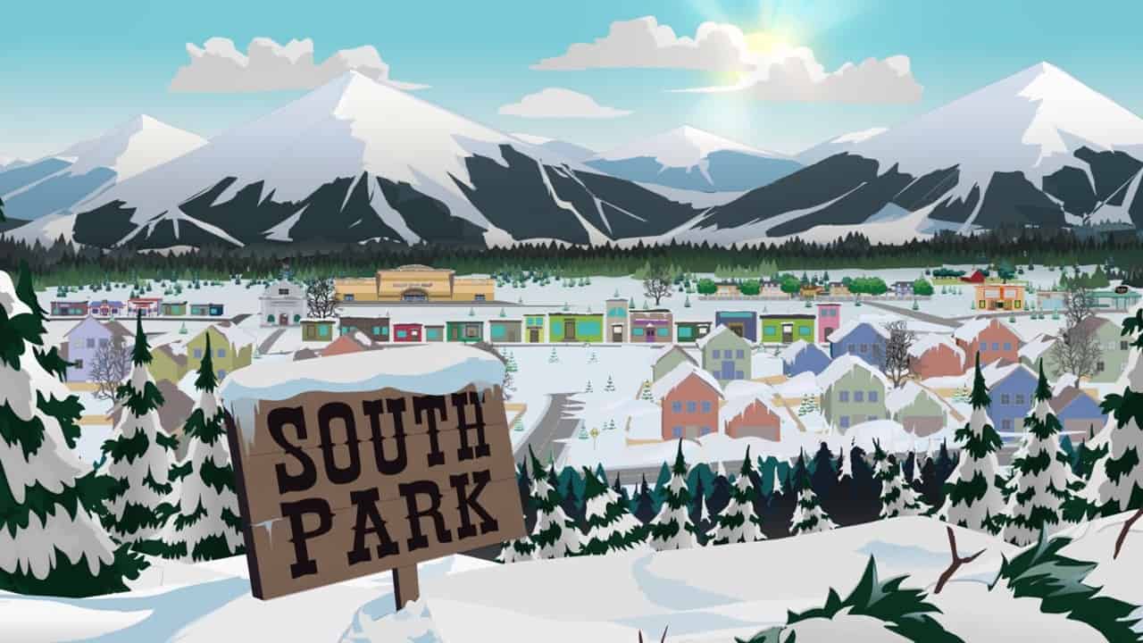 South Park Snow Day review: An image of the town of South Park. Image captured by VideoGamer.