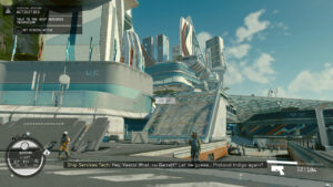 Starfield New Atlantis city guide: Player arrives in New Atlantis.